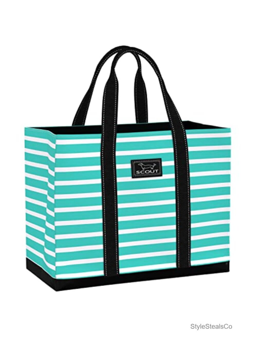 Lightweight Woven Polypropylene Open Top Tote Beach Bag with Inside Zip Pocket